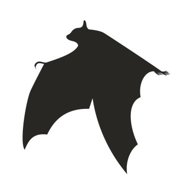 Düz Cadılar Bayramı Yarasa Silüeti
