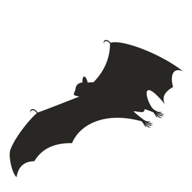 Düz Cadılar Bayramı Yarasa Silüeti