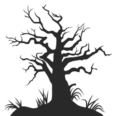 Cadılar Bayramı Ağacı Silüeti Çizimi