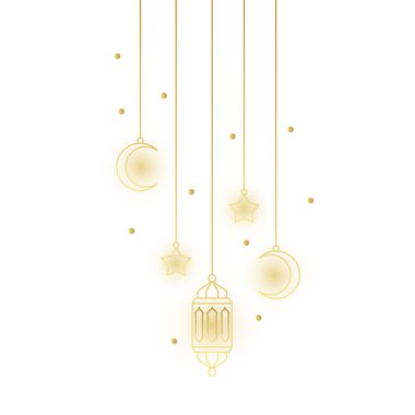 Altın Ramazan Asılma Sınırı Dekorasyonu
