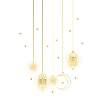 Altın Ramazan Asılma Sınırı Dekorasyonu