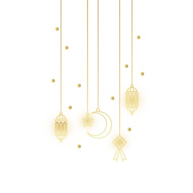 Altın Ramazan Asılma Sınırı Dekorasyonu