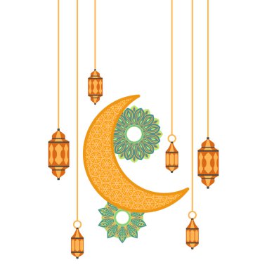 Ay Sınırı Dekorasyonlu İslami Fener