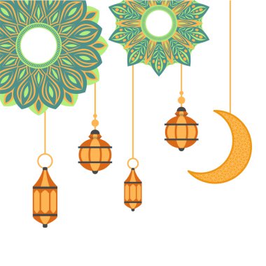 Ay Sınırı Dekorasyonlu İslami Fener