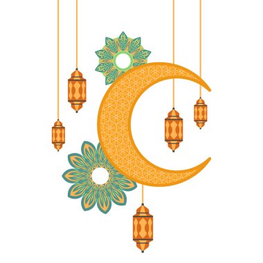 Ay Sınırı Dekorasyonlu İslami Fener