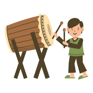 Çocuklar Kurban Bayramı 'nı kutlamak için İslami Davul Çalıyor