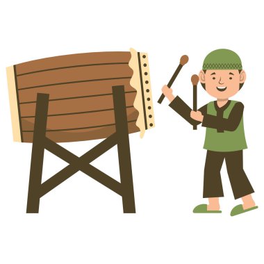 Çocuklar Kurban Bayramı 'nı kutlamak için İslami Davul Çalıyor