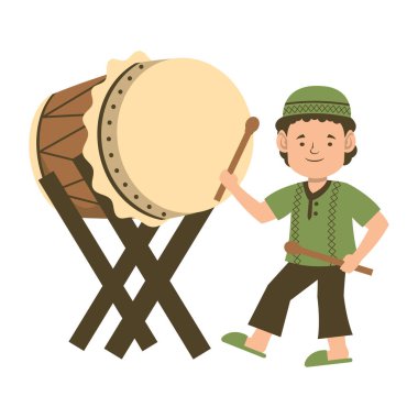 Çocuklar Kurban Bayramı 'nı kutlamak için İslami Davul Çalıyor