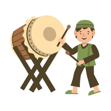 Çocuklar Kurban Bayramı 'nı kutlamak için İslami Davul Çalıyor