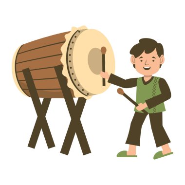 Çocuklar Kurban Bayramı 'nı kutlamak için İslami Davul Çalıyor