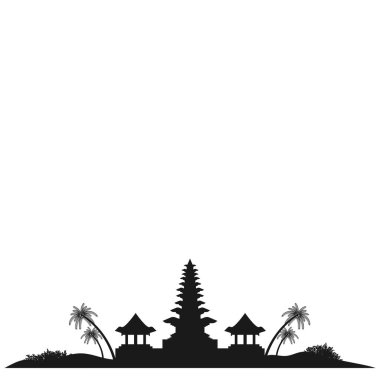 Geleneksel Bali Tapınağı Peyzaj Silueti