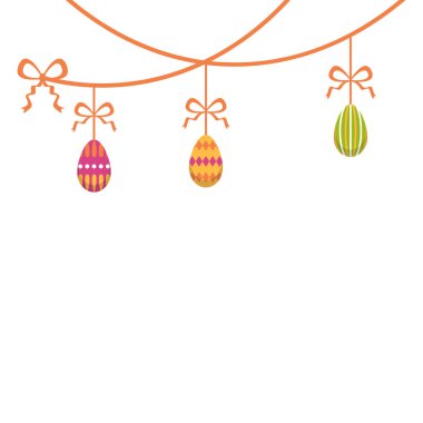 Renkli Paskalya Yumurtası Asma Sınırı Dekorasyonu