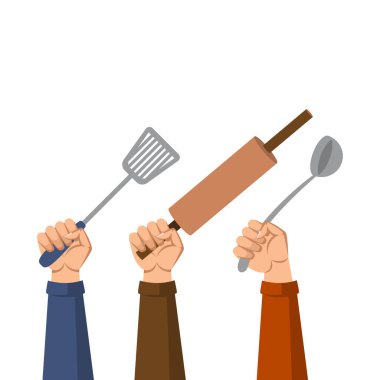 El Tutma Aracı Mutlu İşçi Bayramı İllüstrasyonu