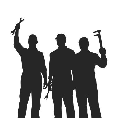 Mutlu İşçi Bayramı Siluet Çizimleri