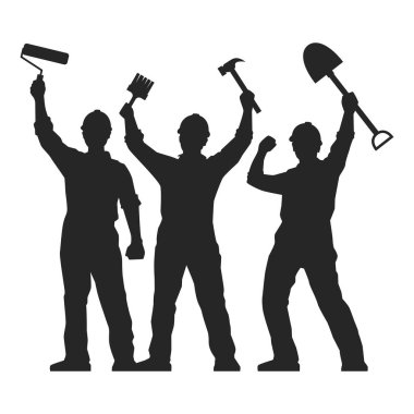 Mutlu İşçi Bayramı Siluet Çizimleri