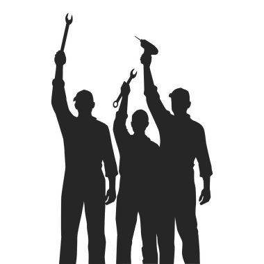 Mutlu İşçi Bayramı Siluet Çizimleri