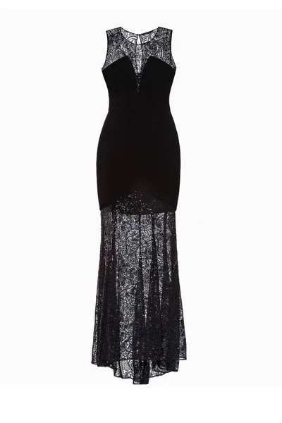 Модное Вечернее Черное Платье Белом Фоне — стоковое фото