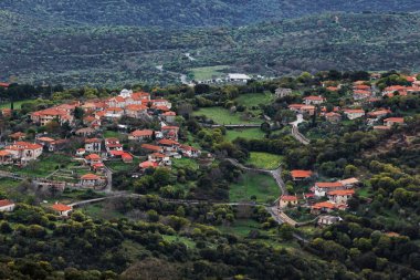 Mainalo Dağı 'ndaki güzel geleneksel mimari. Yunanistan 'ın Stemnitsa köyü. Stemnitsa köyü, Moreloponnese. Yunanistan