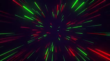 Siyah Arkaplanda Soyut Kırmızı ve Yeşil Işık Çizgileri