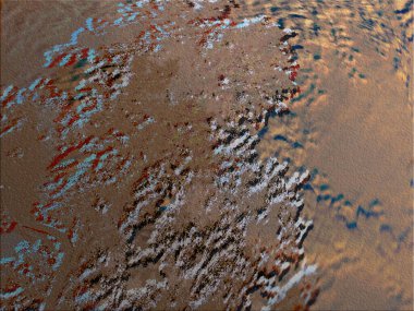 Renkli dinamik dalgaların bulanık arkaplanı olan soyut bir arkaplan. Dalga tasarımı için uygun tasarım