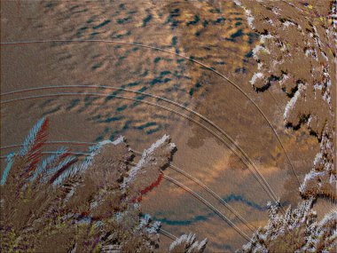 Renkli dinamik dalgaların bulanık arkaplanı olan soyut bir arkaplan. Dalga tasarımı için uygun tasarım