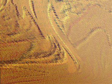 Renkli dinamik dalgaların bulanık arkaplanı olan soyut sarı eğimli arkaplan. Dalga tasarımı için uygun görüntü