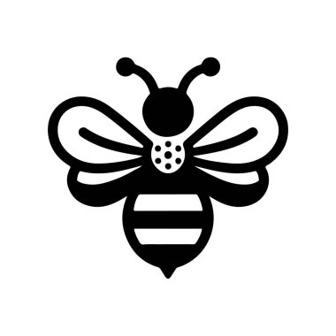 Şirin Arı Silüeti Vektör Çizim Tasarımı.