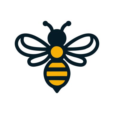 Şirin Arı Silüeti Vektör Çizim Tasarımı.