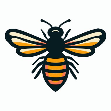 Şirin Arı Silüeti Vektör Çizim Tasarımı.