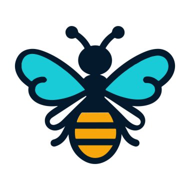 Şirin Arı Silüeti Vektör Çizim Tasarımı.