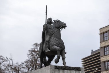 Wroclaw, Polonya - 25 Ocak 2025: Wroclaw 'daki Katledilmiş Hayvanlar Anıtı' ndan Bronz Horoz (Pomnik Zwierzt Rzenych we Wrocawiu) 