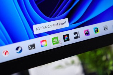 Poznan, Polonya - 6 Haziran 2025: Windows 11 işletim sistemindeki grafik ayarlarını yönetmek için NVIDIA Kontrol Paneli uygulamasıName