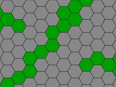 Yeşil altıgen arkaplanının 3 boyutlu görüntüsü