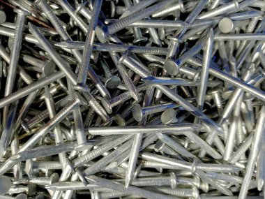 Arka plan için bir sürü çelik çivi.,