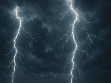 Gökyüzünde birkaç şimşek çaktı.