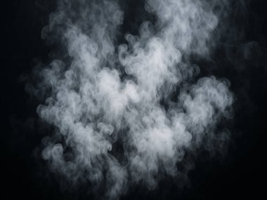 Çok dumanlı siyah bir arka plan.