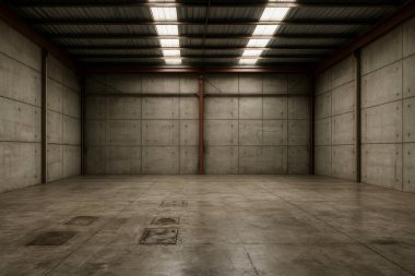 Boş duvarı olan depo ya da depo