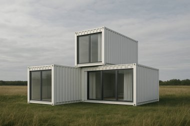 Bahçedeki modern ev