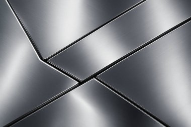 Fırçalanmış metalik zemin ile gümüş metal dokusu