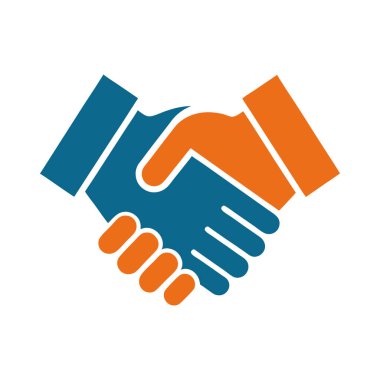 El sıkışma Vektör Sembol ortaklığı düz tasarım.