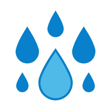 Mavi Su Damlası Vektörü Taze ve Temiz Sembol.