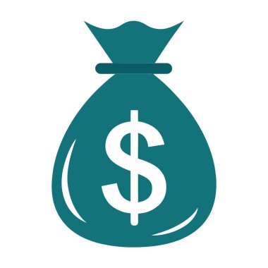 Para Torbası Simge Vektörü İllüstrasyonu.