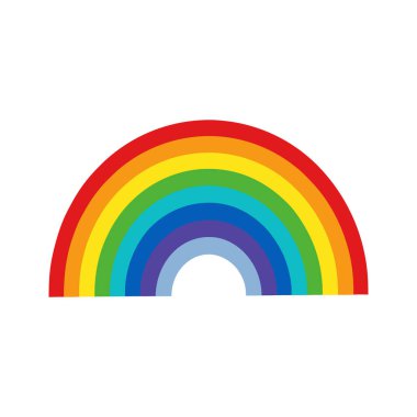 Renkli Gökkuşağı Bulut Vektörü Sanat Tasarımı.