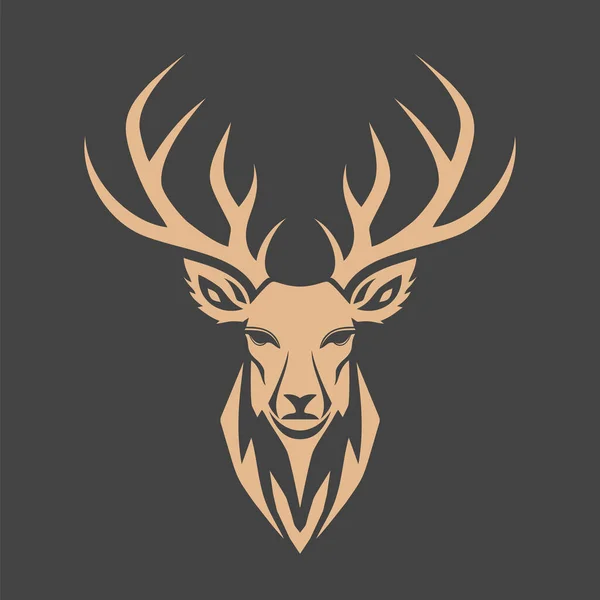 Design Del Logo Dei Cervi Testa Cervo Illustrazione Vettoriale — Vettoriale Stock