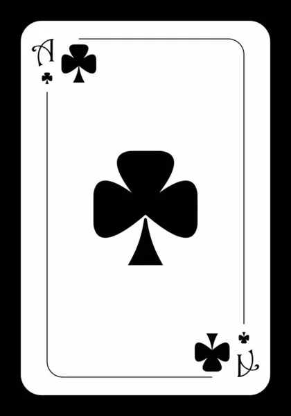 球杆的Ace原来是在黑色背景上设计的扑克牌 矢量说明 — 图库矢量图片
