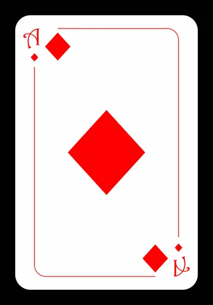 Ace Diamonds Original Playing Card Design Black Background Vector Illustration — Stock Vector