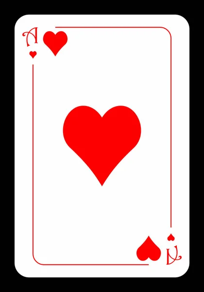 Ace Hearts Original Playing Card Design Black Background Vector Illustration — Stock Vector