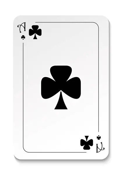 Ace Clubs Strict Simple Playing Card Design Vector Illustration Isolated — Stock Vector