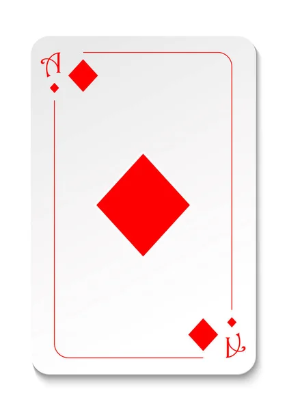 Gyémánt Ász Szigorúan Egyszerű Kártyatervezés Vektor Illusztráció Elszigetelt Fehér Háttér — Stock Vector