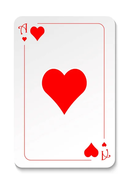 Ace Hearts Strict Simple Playing Card Design Vector Illustration Isolated — Stock Vector